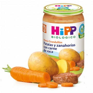 Potitos de Patatas y Zanahorias con Carne Meses +12M SinGluten Bio 250g HIPP