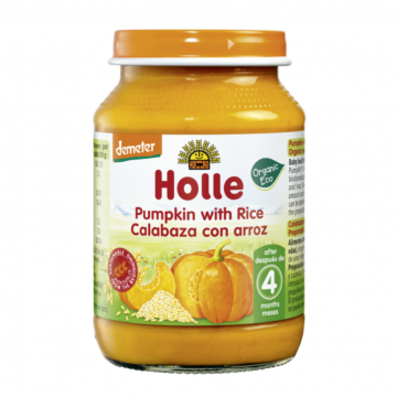 Potitos Calabaza Arroz +4M SinGluten Bio 190g Holle