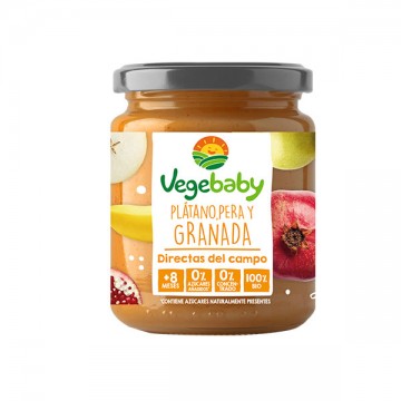 Potito Vegebaby Platano, Pera y Granada SinGluten Bio 190g Vegebaby