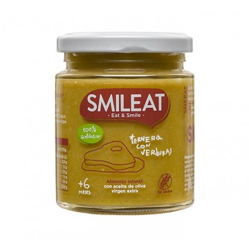 Potito Ternera con Verduras +6M SinGluten Eco 230g Smileat