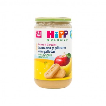 Potito de Manzana y Platano con Galletas +4M Bio 250g HIPP