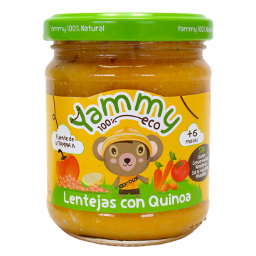 Potito de Lentejas con Quinoa +6M SinGluten Eco 195g Yammy