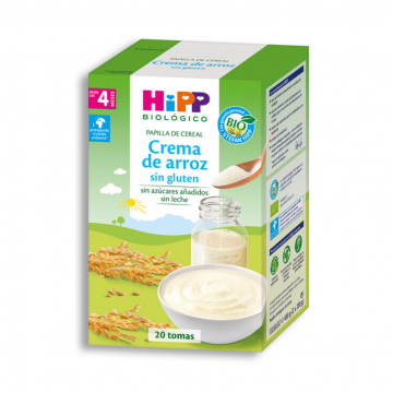 Papilla Crema de Arroz 4 Meses SinGluten Bio 400g HIPP