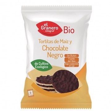 Tortitas de Maiz con Chocolate Negro SinGluten Bio 33g El Granero Integral