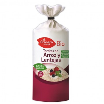 Tortitas de Arroz y Lentejas SinGluten Bio 115g El Granero Integral