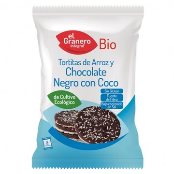 Tortitas de Arroz y Chocolate Negro con Coco SinGluten Bio 33g El Granero Integral