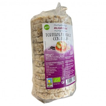 Tortitas de Arroz y Algas Sin Sal Añadida Eco Vegan 120g Algamar