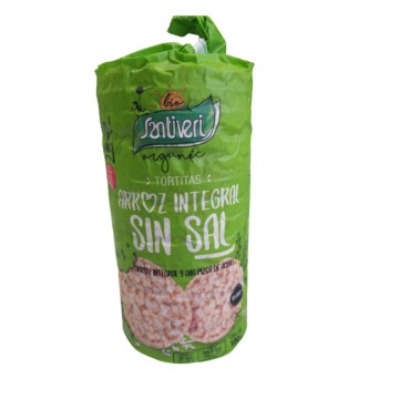 Tortitas de Arroz Integral Sin Sal Añadida SinGluten Bio Vegan 130g Santiveri