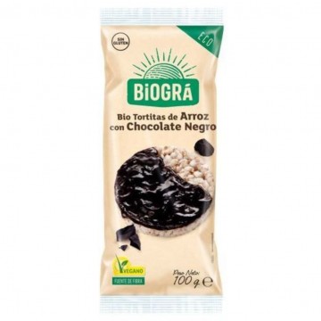 Tortitas de Arroz con Chocolate Negro SinGluten Bio Vegan 100g Biogra