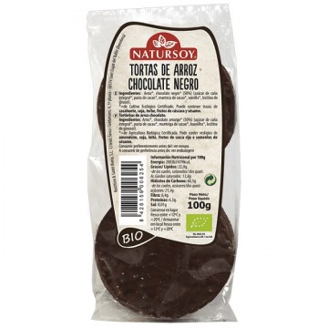 Tortitas de Arroz con Chocolate Negro Bio 100g Natursoy