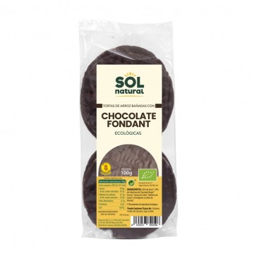 Tortitas de Arroz con Chocolate Fondant SinGluten Bio Vegan 100g Solnatural