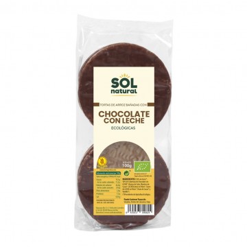 Tortitas de Arroz Chocolate con Leche SinGluten Bio 100g Solnatural