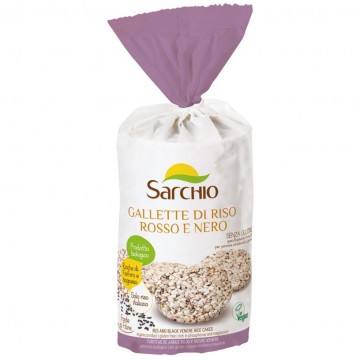 Tortitas Arroz Rojo Negro Eco SinGluten 100g Sarchio