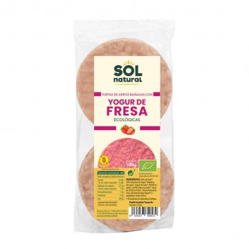 Tortas de Arroz con Yogur de Fresa SinGluten Bio 100g Solnatural