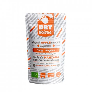 Sticks de Manzana deshidratada Curry y Oregano Eco Vegan 25g Drylicious