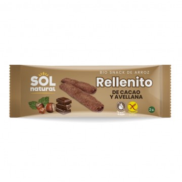 Rellenito de Arroz con Chocolate y Avellanas SinGluten Bio 24x25g Solnatural