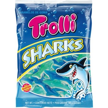 Golosinas Tiburones SinGluten 100g Trolli