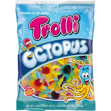 Golosinas Pulpos SinGluten 12x100g Trolli