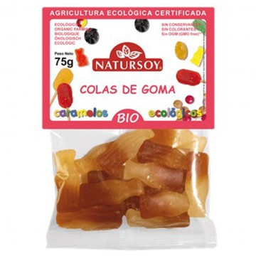 Golosinas Colas de Goma Bio Bio Vegan 75g Natursoy