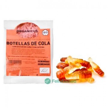 Golosinas Botellas de Cola Bio SinGluten Bio 80g Organicus