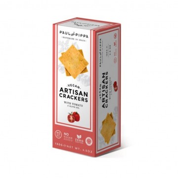 Crackers Tradicionales con Tomate y Aceite de Oliva Vegan 100g Paul & Pippa