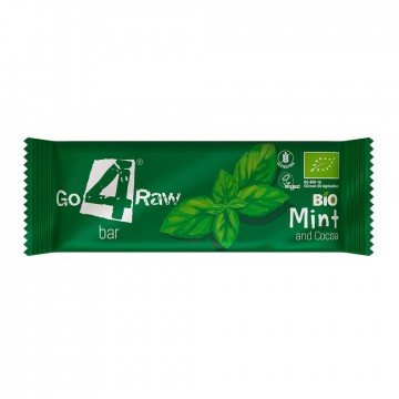 Barrita de Menta y Cacao SinGluten Bio Vegan 12uds Go 4 Raw