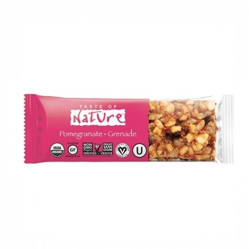 Barrita de Frutos Secos con Granada SinGluten Vegan 16uds Taste Of Nature