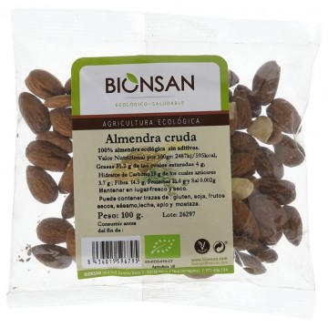 Almendra Cruda con Piel Bio 100g Bionsan