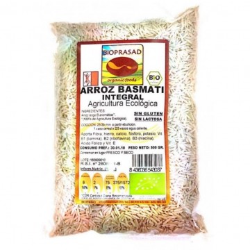 Arroz Basmati Integral SinGluten Bio 500g Bioprasad