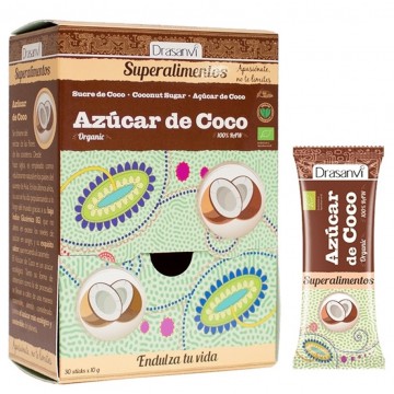 Azucar de Coco SinGluten Bio Vegan 30 Sticks Drasanvi