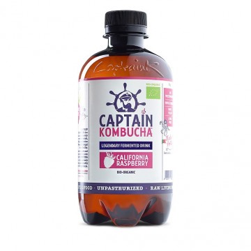 Bebida Kombucha Frambuesa SinGluten Bio Vegan 400ml Captain Kombucha