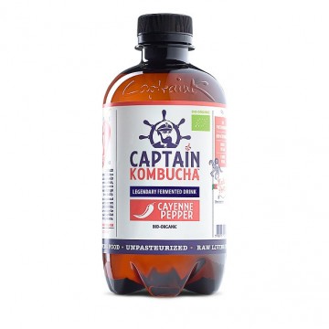 Bebida Kombucha Cayena SinGluten Bio Vegan 400ml Captain Kombucha