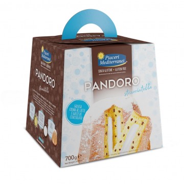 Pandoro Crema Leche y Gotas Choco Sin gluten 700gr Piaceri Mediterranei