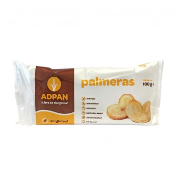 Palmeras Sin Huevo y Sinleche SinGluten 100g Adpan