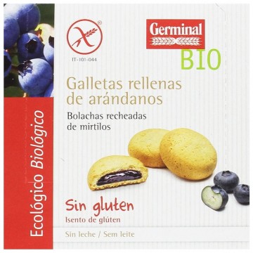 Galletas Rellenas de Crema de Arandanos SinGluten Bio 200g Germinal