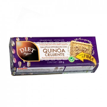 Galletas Integrales con Quinoa Crujiente Vegan 220g Diet-Radisson