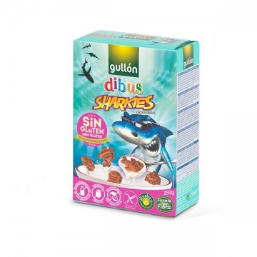 Galletas Dibus Sharkies Cacao SinGluten 250g Gullon