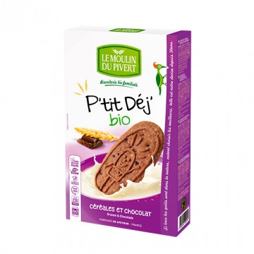 Galletas desayuno de Cereales y Chocolate Bio Vegan 190g Le Moulin De Pivert