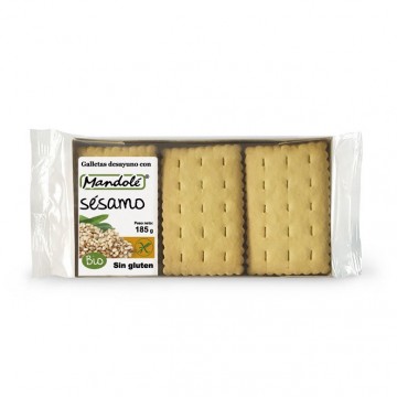 Galletas desayuno con Sesamo SinGluten Bio 185g Mandole