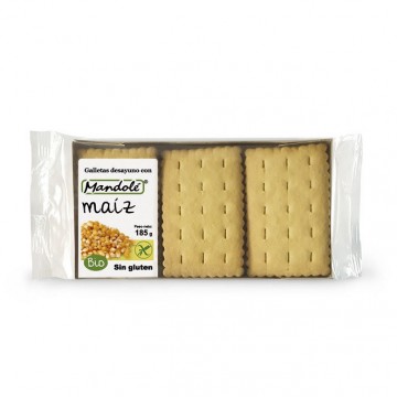 Galletas desayuno con Maiz SinGluten Bio 185g Mandole