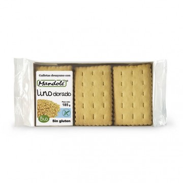 Galletas desayuno con Lino Dorado SinGluten Bio 185g Mandole