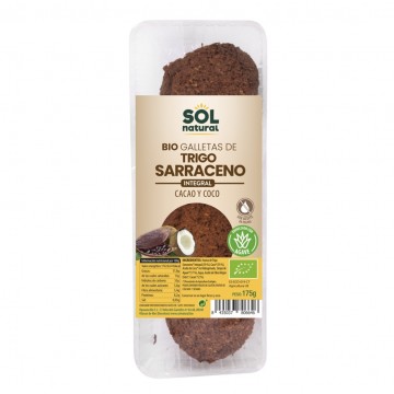 Galletas de Trigo Sarraceno Coco y Cacao Bio 11x175g Solnatural