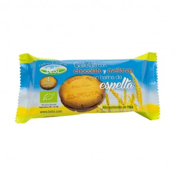 Galletas de Espelta Rellenas de Chocolate y Avellana Eco 70g Belsi