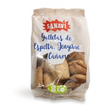 Galletas de Espelta Jengibre y Cañamo Bio Vegan 200g Sanavi