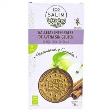 Galletas de Avena Integral Manzana y Canela SinGluten Eco Vegan 135g Eco-Salim