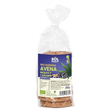 Galletas de Avena con Mora y Cañamo Bio 200g Solnatural