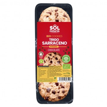 Galletas Cookies Trigo Sarraceno y Choco Bio Vegan 170g Solnatural