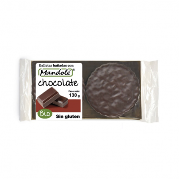 Galletas Bañadas con Chocolate SinGluten Bio 130g Mandole