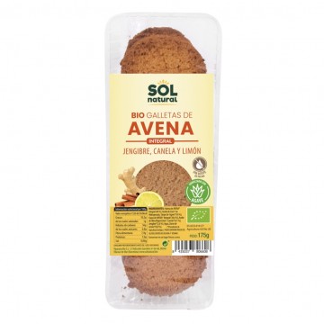 Galletas Avena Jengibre Canela y Limon 11x175g Solnatural