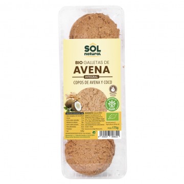 Galletas Avena Coco y Agave Bio 11x175g Solnatural